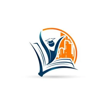 Book and student global study education logo vector sign symbol イラスト素材