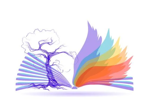 Book and tree Illustrazione stock