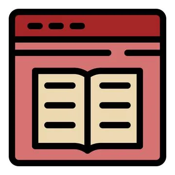 Book in application window icon color outline vector Illustrazione stock