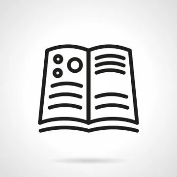 Book of astronomy simple line vector icon Stock Illustration