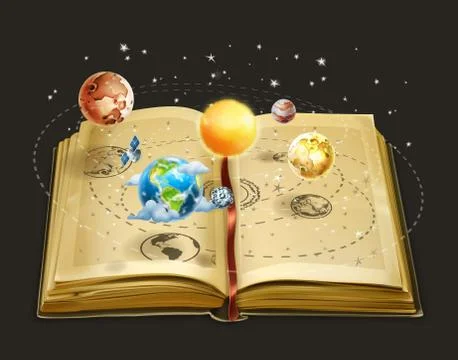 Book on astronomy, vector icon Stock Illustration