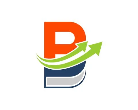 Book with B letter initial and arrow up inside Stock Illustration