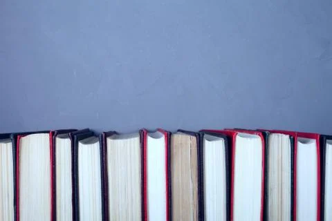 Book background, learning concept, place for text, toned blue color Stock Photos