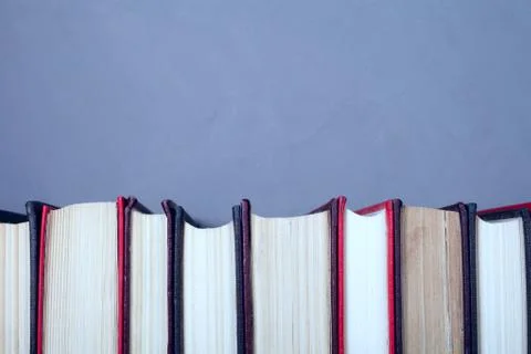Book background, learning concept, place for text, toned blue color Stock Photos