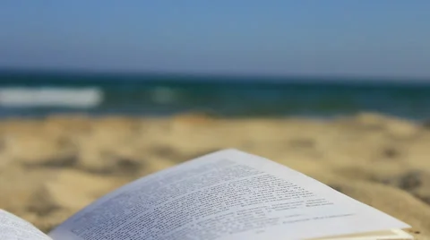 Book on beach 스톡 동영상 38155852