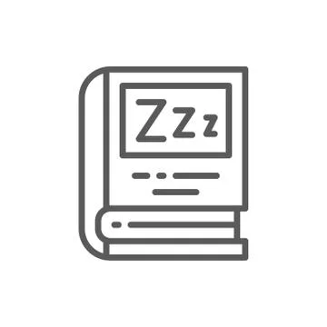 Book for bedtime reading line icon. Ilustração Stock