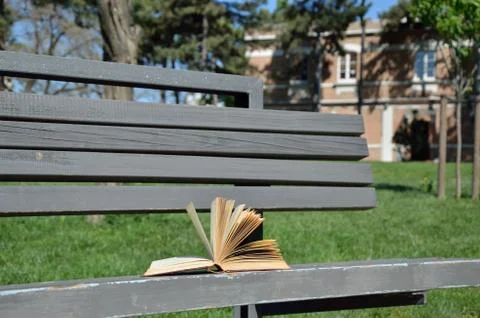 Book on the Bench Stock Photos