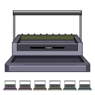 Book binding machine cartoon vector graphic Stock Illustration