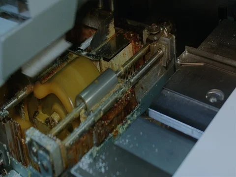 Book Binding Machine Close Up Over Glue and Spin Stock Footage 80208001