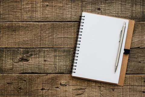 Book blank for copy text on old grain wood texture Stock Photos