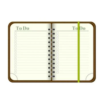 Book with blank To do list. Empty space for your text. Vector personal orga.. Stock Illustration