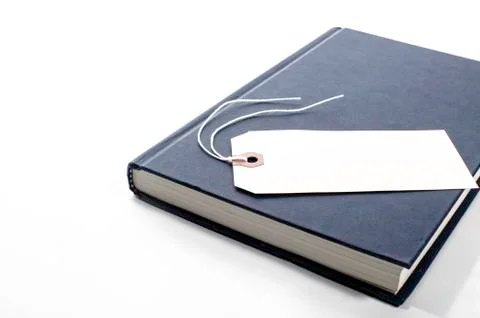 A book with a blank tag Stock Photos
