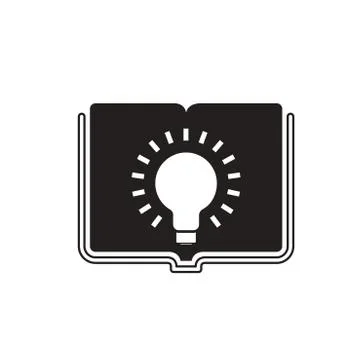 Book with blub in black Stock Illustration