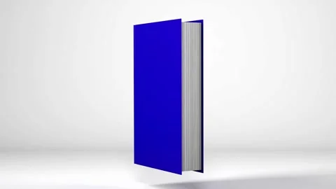 Book with blue covers isolated from the background. 3d animation Stock Footage 278002938