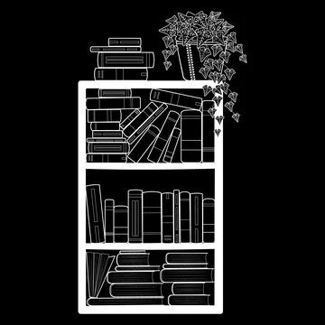 Book bookcase chalk Stock-Illustration