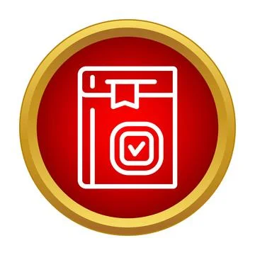 Book with bookmark and check mark icon Stock Illustration