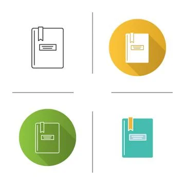 Book with bookmark icon Illustrazione stock