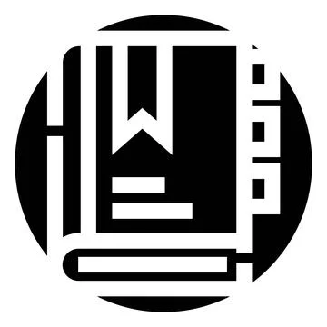 Book with bookmark icon representing reading and learning Stock Illustration