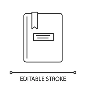 Book with bookmark linear icon イラスト素材