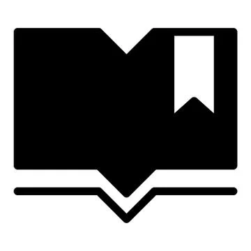 Book with bookmark solid icon. Book with mark vector illustration isolated on Illustrazione stock