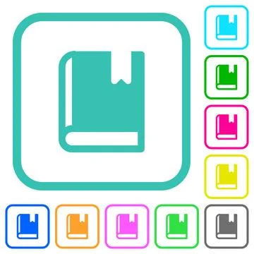 Book with bookmark solid vivid colored flat icons 스톡 일러스트