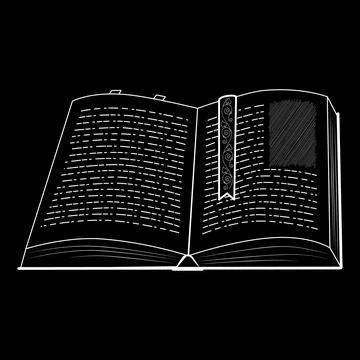 Book with bookmark white Stock Illustration