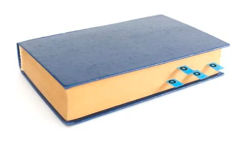 Book with bookmarks on a white background Stock Photos