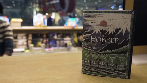 Book in bookstore Stock Footage