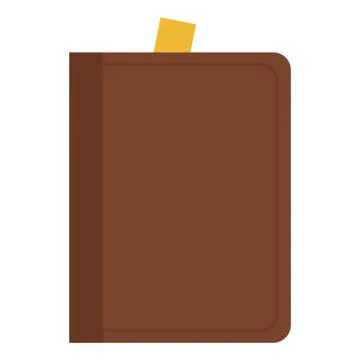 Book in a brown leather cover vector flat isolated Stock Illustration
