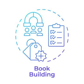 Book building blue gradient concept icon Ilustración de archivo