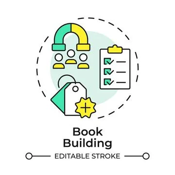 Book building multi color concept icon Stock Illustration