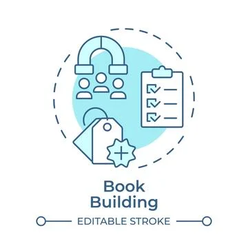 Book building soft blue concept icon Stock Illustration