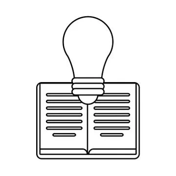 Book bulb creativity learning outline Stock Illustration