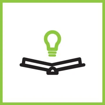 Book With Bulb Icon 스톡 일러스트