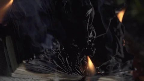 The book is burning close up Stock Footage 77418164