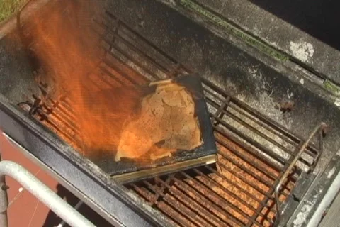 Book burns completely - time lapse  Stock Footage 842128
