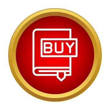 Book with buy button icon concept Stock Illustration