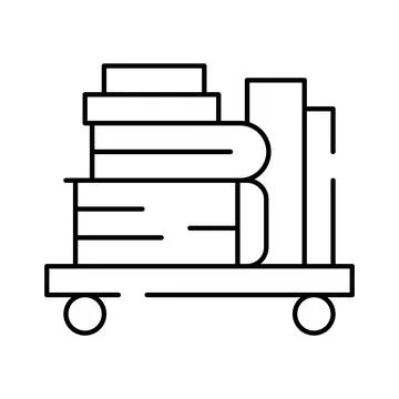 Book cart transporting knowledge and education icon Stock Illustration
