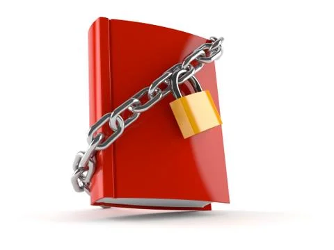 Book with chain and padlock Stock Illustration