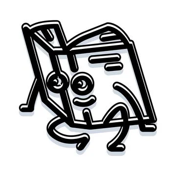 Book character reading and learning concept illustration Stock Illustration