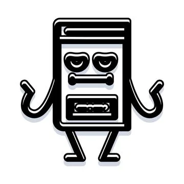 Book character standing with a serious expression Stock Illustration