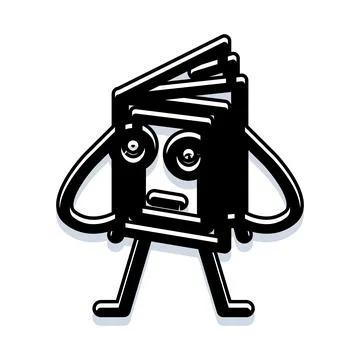 Book character walking with a curious expression Stock Illustration