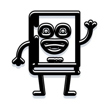 Book character waving hello with a friendly expression Stock Illustration