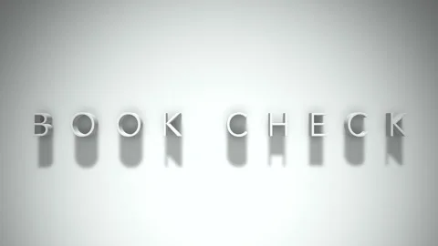 Book check 3D title animation with shadows on a white background Vídeos de archivo 297666848