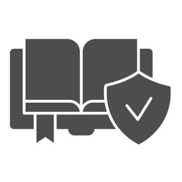 Book with checkmark solid icon. Approved documentation vector illustration Stockillustratie