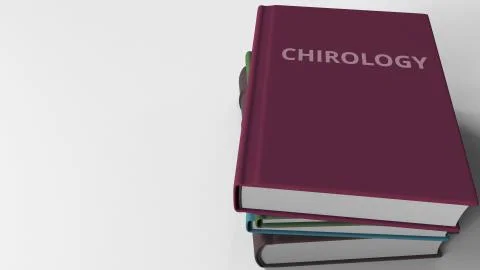 Book with CHIROLOGY title. 3D rendering Illustrazione stock
