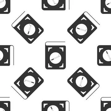 Book with cigarette icon seamless pattern on white background. Vector Illustrazione stock