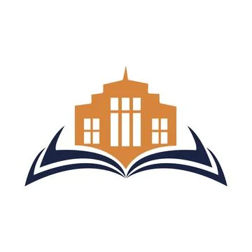 Book city logo template creative building vector image Ilustración de archivo
