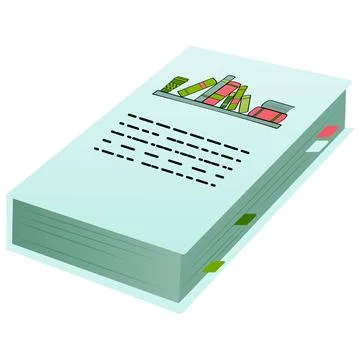 Book is closed with bookmarks Stock Illustration