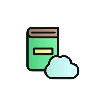 Book, cloud color gradient vector icon イラスト素材